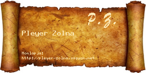 Pleyer Zolna névjegykártya